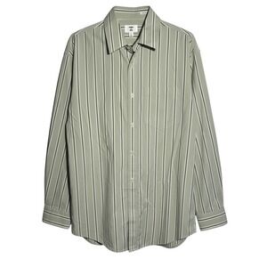Mode of One Mens Relaxed Fit Striped Button Up Shirt in Ice Mint  Size M
